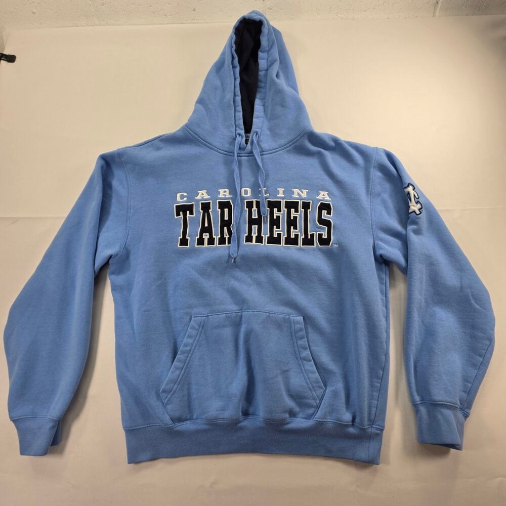 UNC Tar Heels Hoodie Mens L Stadium Athletics Carolina Blue 100% Cotton Embr.